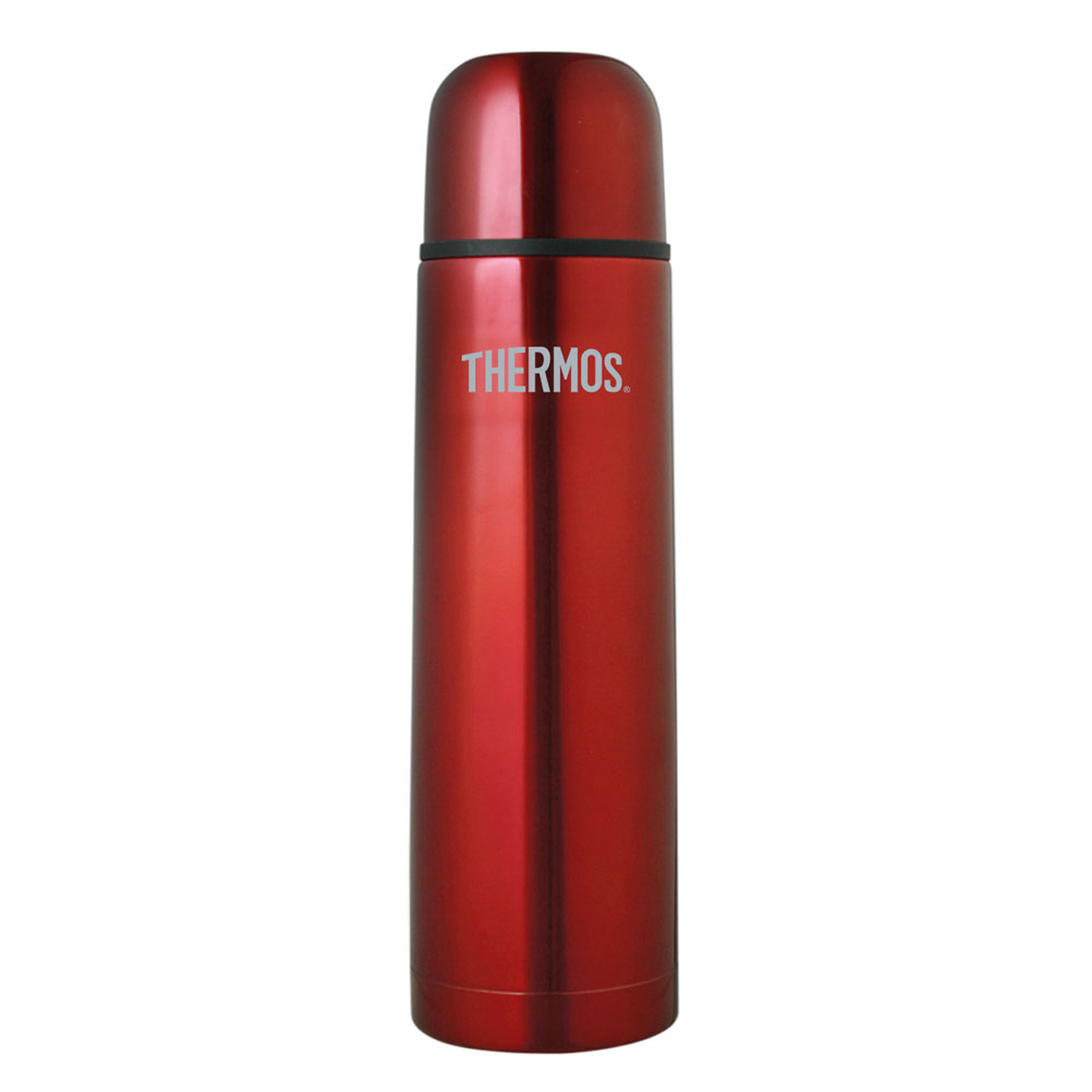 Thermos Stainless Steel Slimline Vacuum Flask 1.0 Ltr Red
