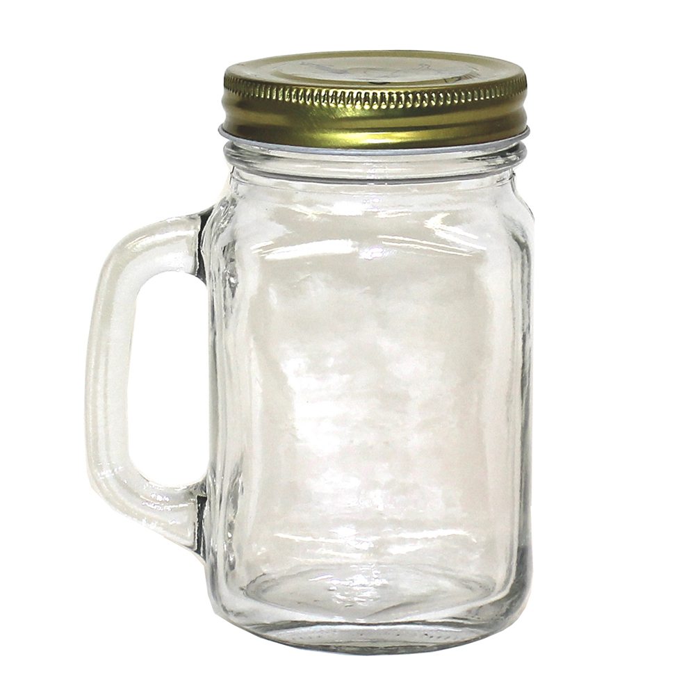 Mason Jar With Handle & Metal Lid 600ml Briscoes NZ