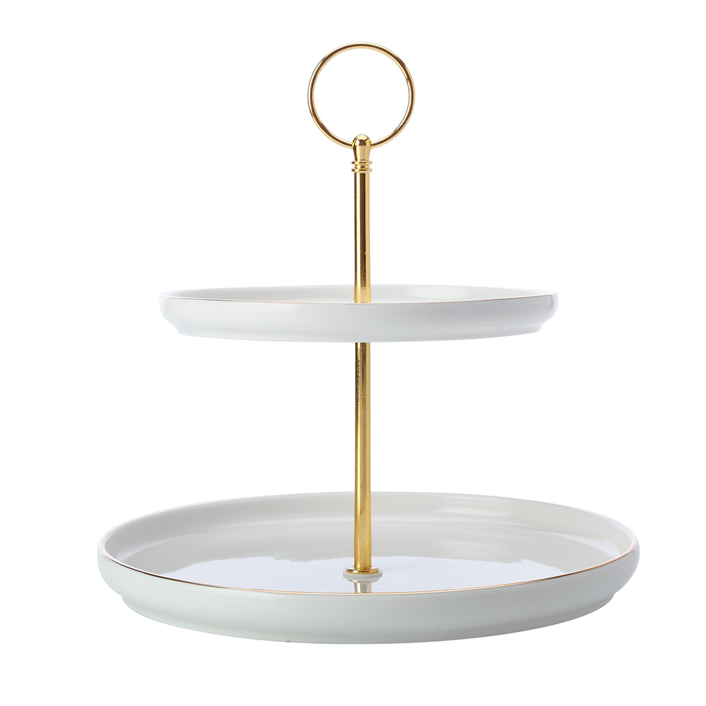 Maxwell & Williams Oro White 2 Tiered Cake Stand | Briscoes NZ