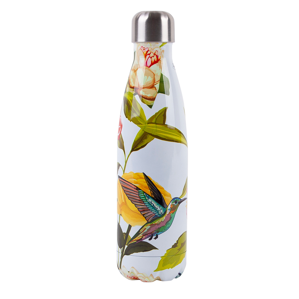 Just Home Stainless Steel Drink Bottle Bright Hummingbird