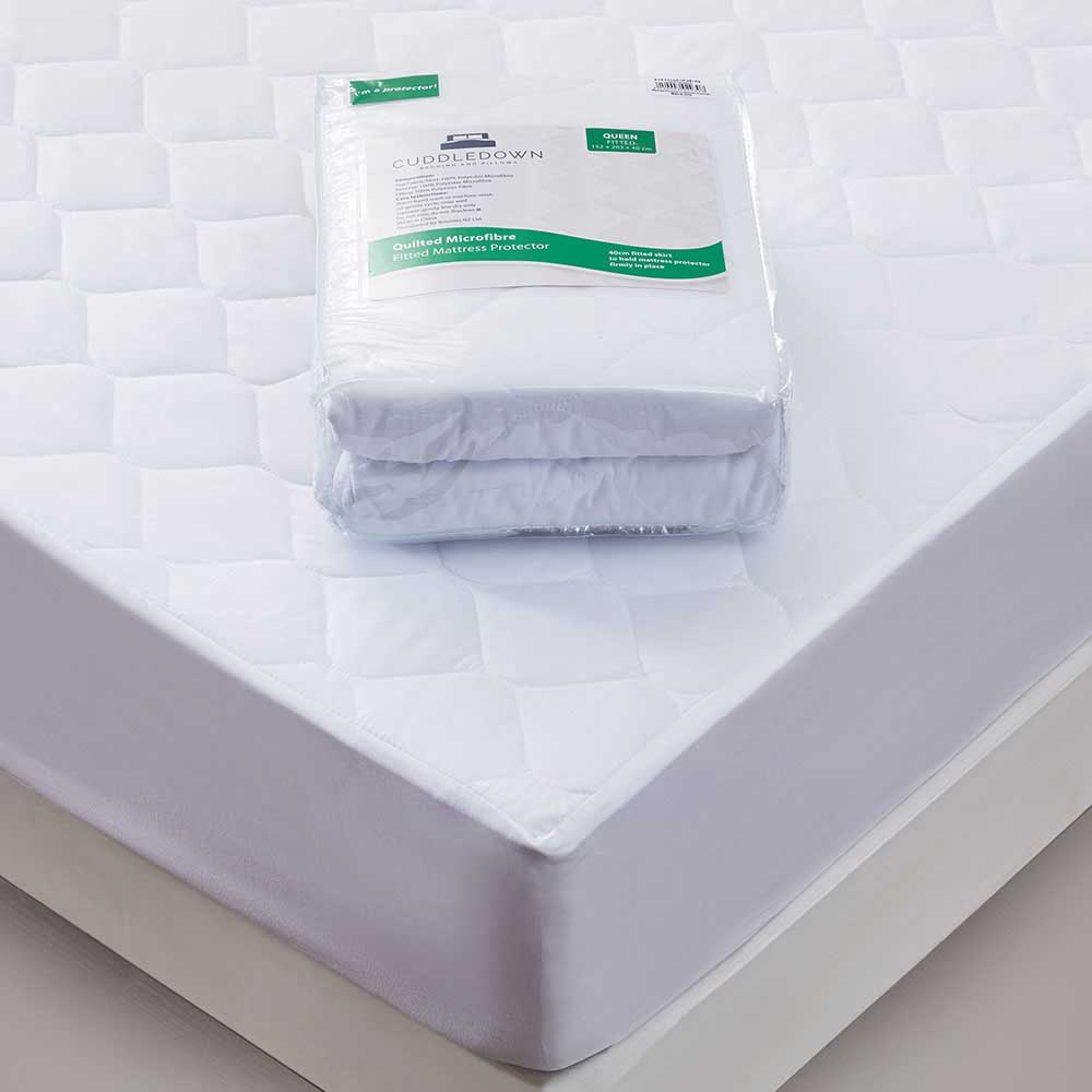 Cuddledown Fitted Mattress Protector, Bed Bath And Beyond Twin Xl Mattress Protector