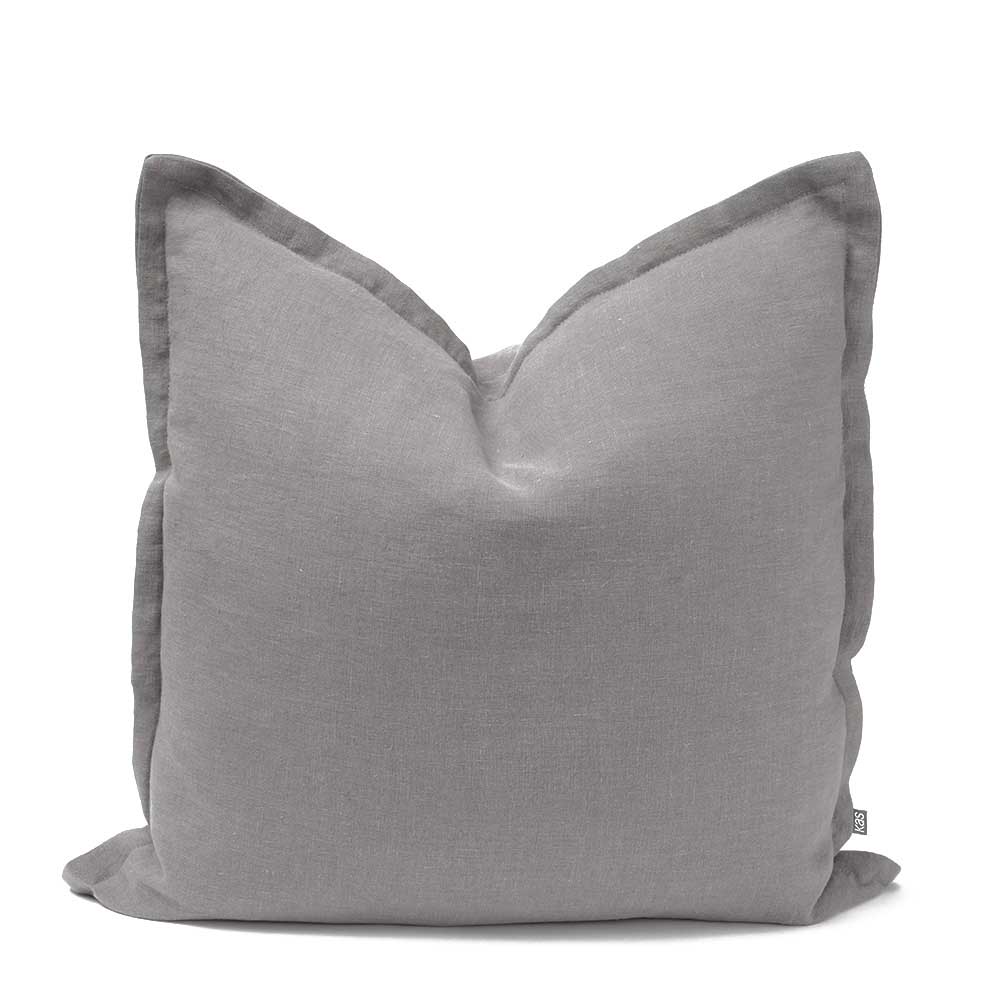 Kas Pure Linen Soft Grey Cushion 50x50cm