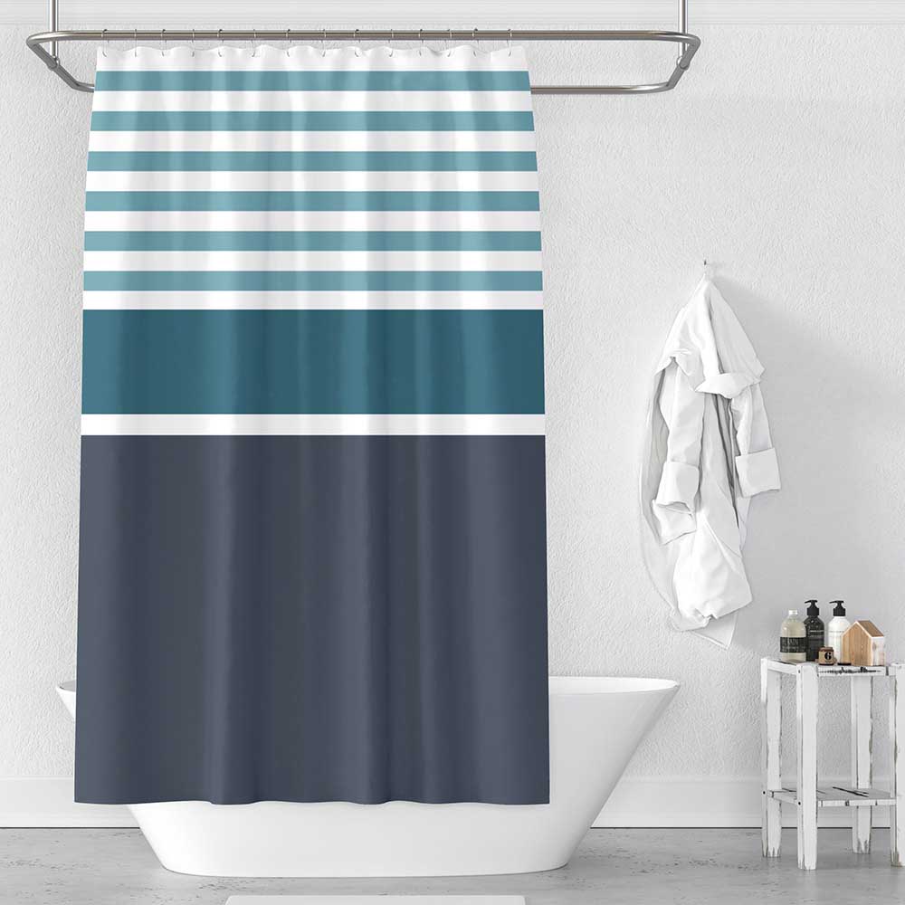 Cloud9 Modern Stripe Shower Curtain Aqua 180x180cm