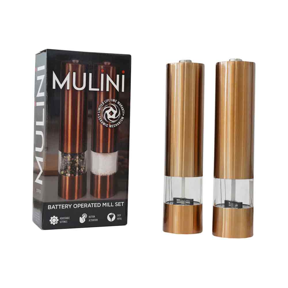 Mulini Salt & Pepper Mill Set Of 2 D4410 Copper 22cm