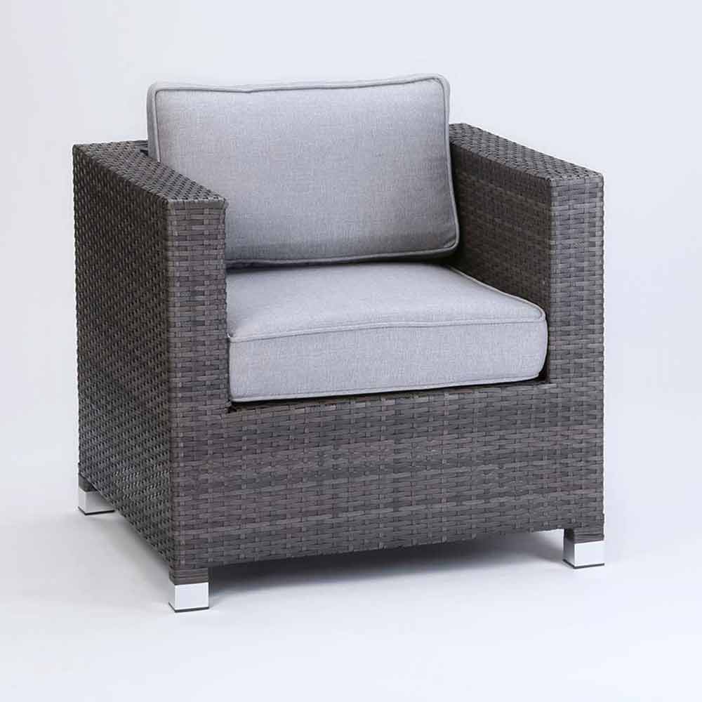 Amalfi Woven Hill Wicker Sofa Chair Grey