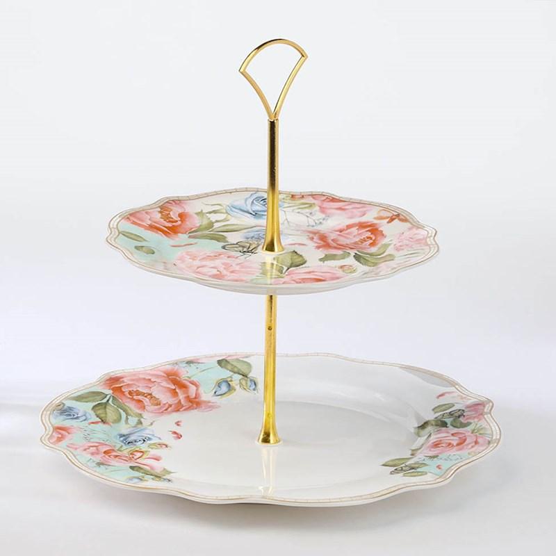 Hampton Mason Annabelle Cake Plate 2 Tier Briscoes NZ
