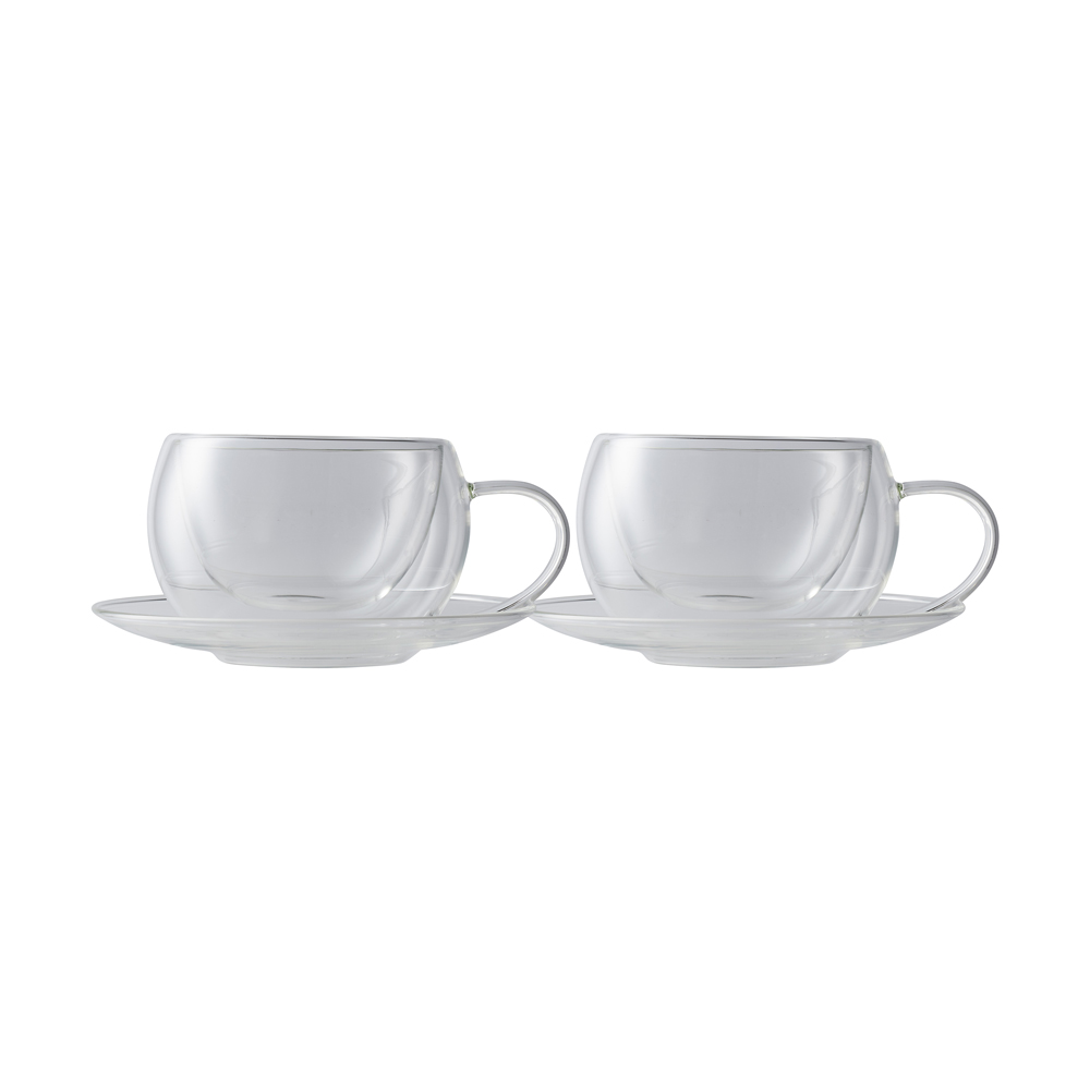 Maxwell & Williams Blend Double Wall Cup & Saucer 270ML Set