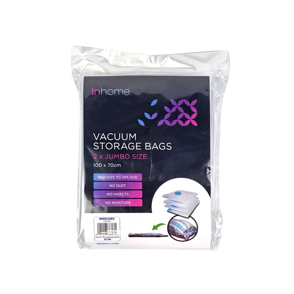 Inhome Vacuum Storage Bag Jumbo Cube 2pk