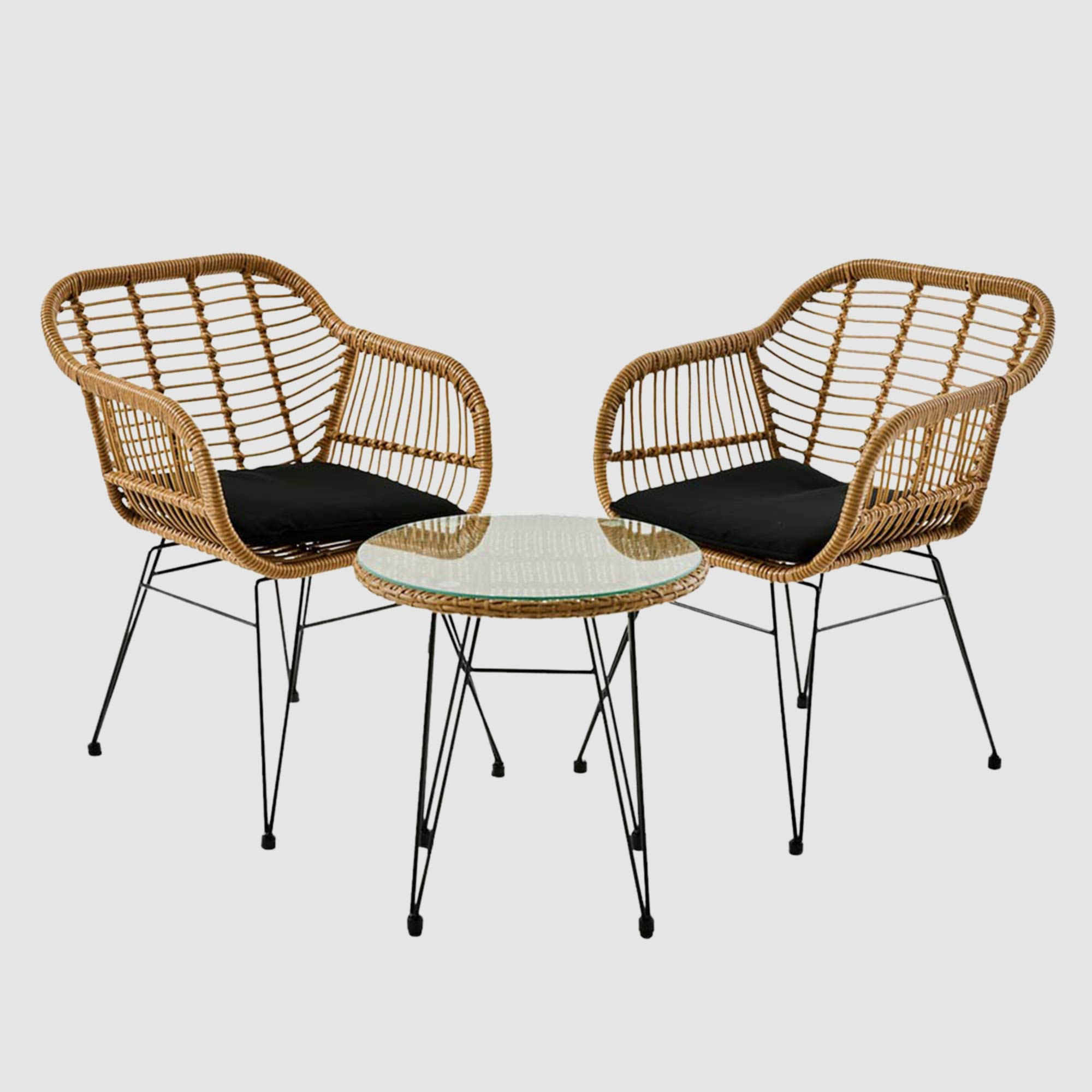 Amalfi Corsica Wicker & Steel Setting 3 Piece