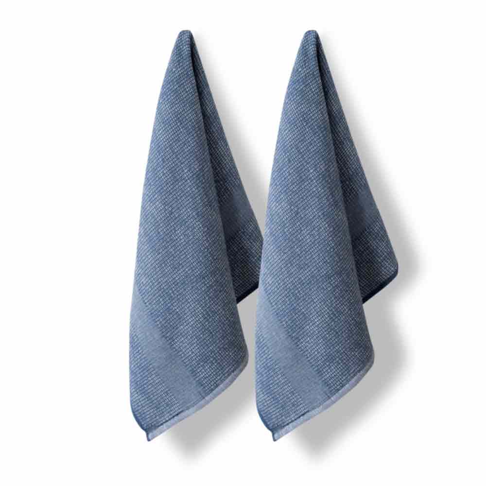 Urban Loft Waffle Kitchen Towels PK2 Dark Blue