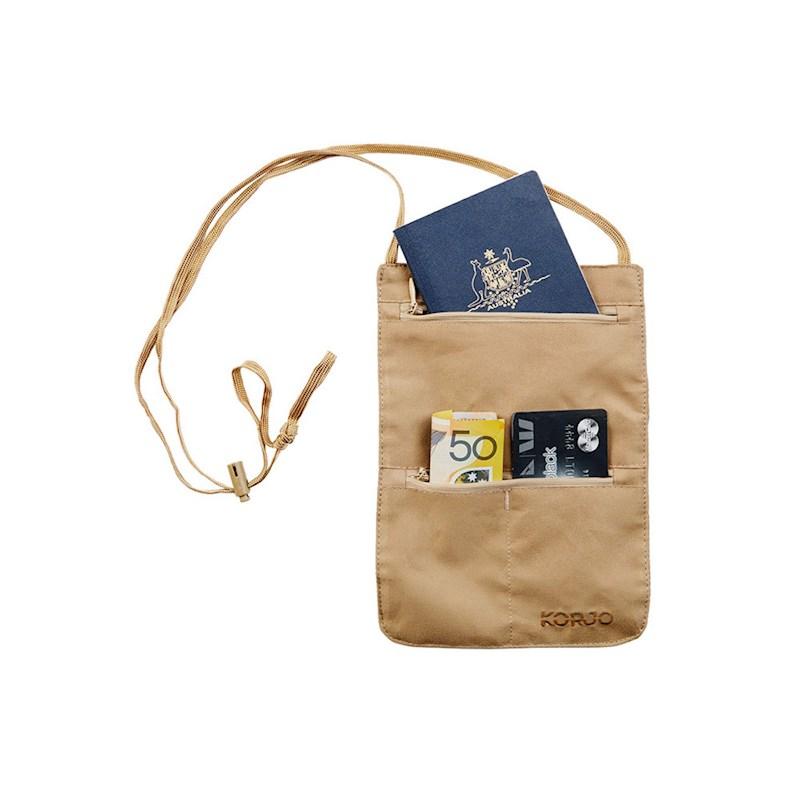 Korjo RFID Protected Travel Money Pouch Tan Briscoes NZ