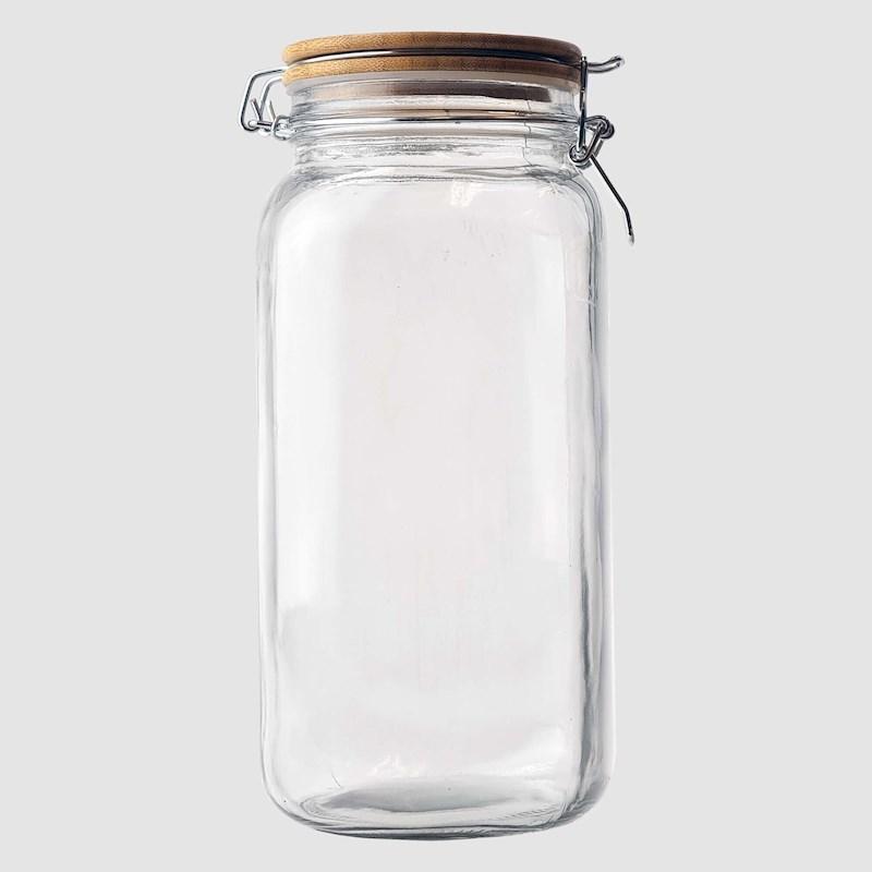 Kates Kitchen Square Glass Jar with Bamboo Lid 1700ml Briscoes NZ