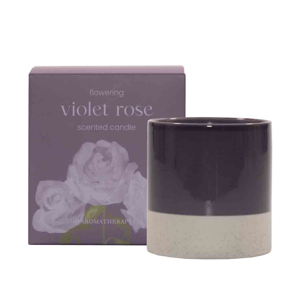 The Aromatherapy Co Flowering Candle Violet Rose 200g
