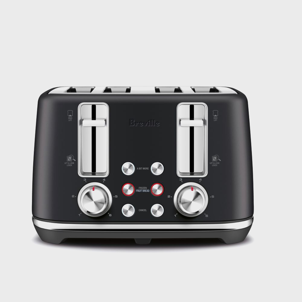 Breville TempSet Toaster Black 4 Slice LTA842MTB