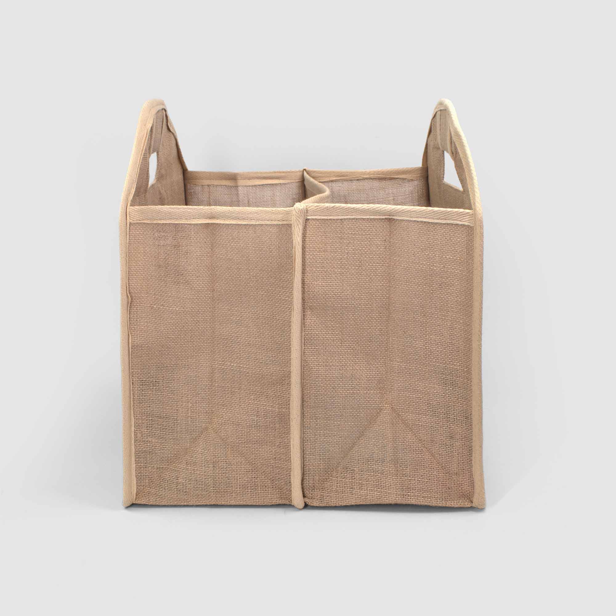 Inhome Collapsible Jute Bag Organiser 2 Section