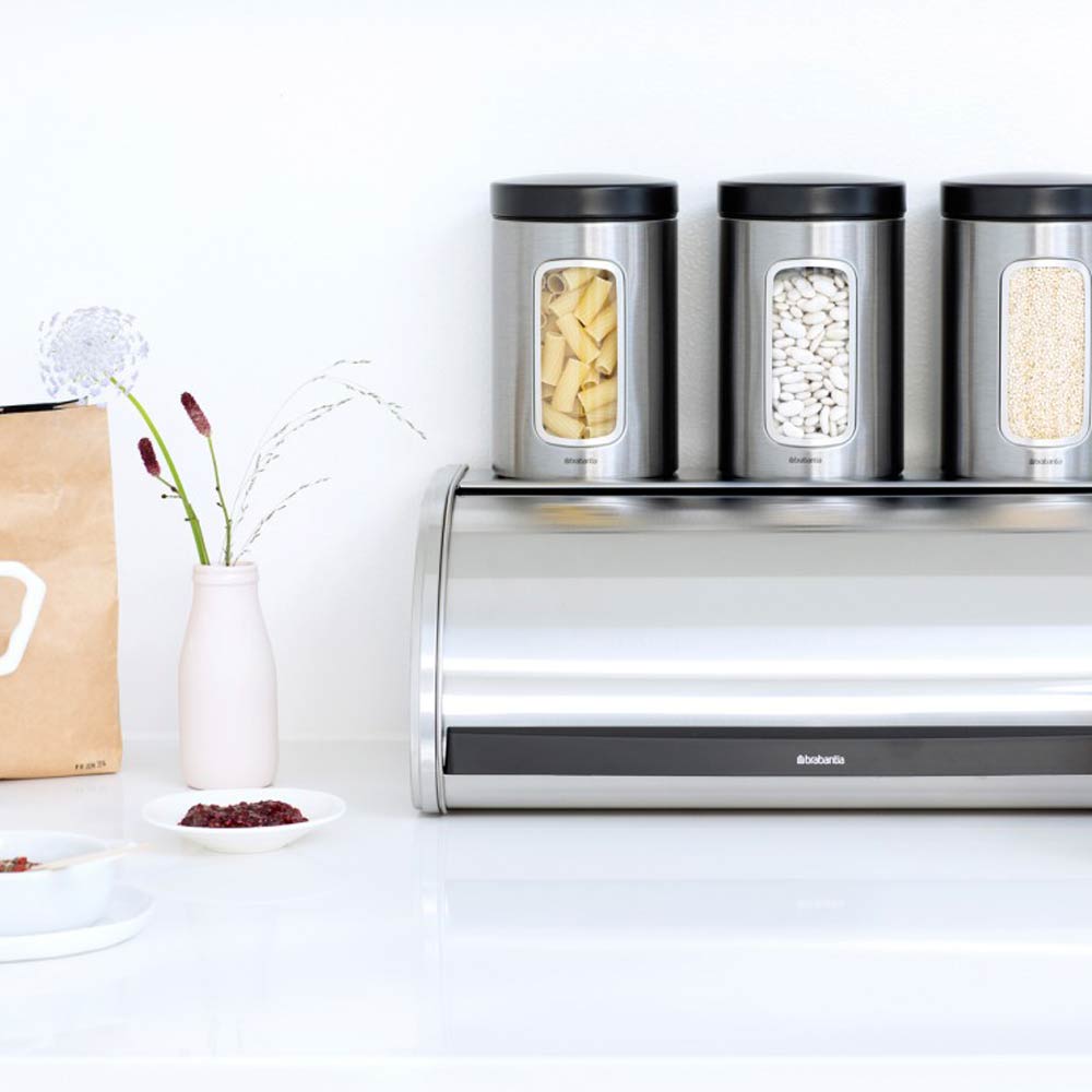Brabantia Roll Top Bread Bin Matt Steel Large