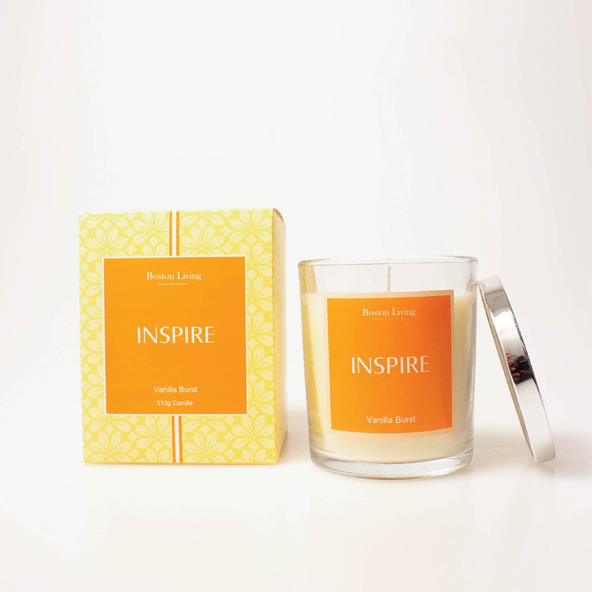 Boston Living Inspire Candle With Lid Vanilla Burst 310g