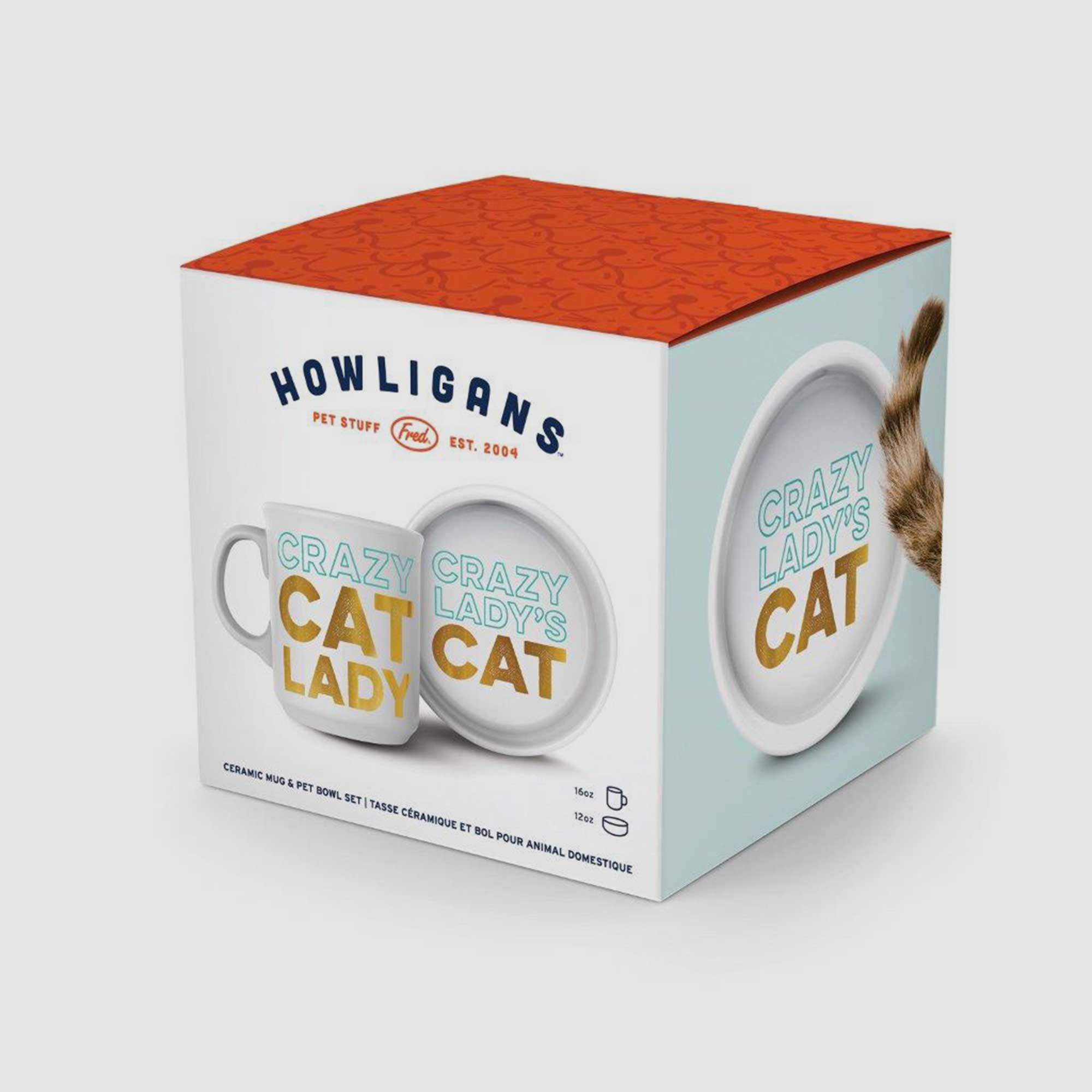 Howligans Crazy Cat Lady Mug & Cat Bowl Set
