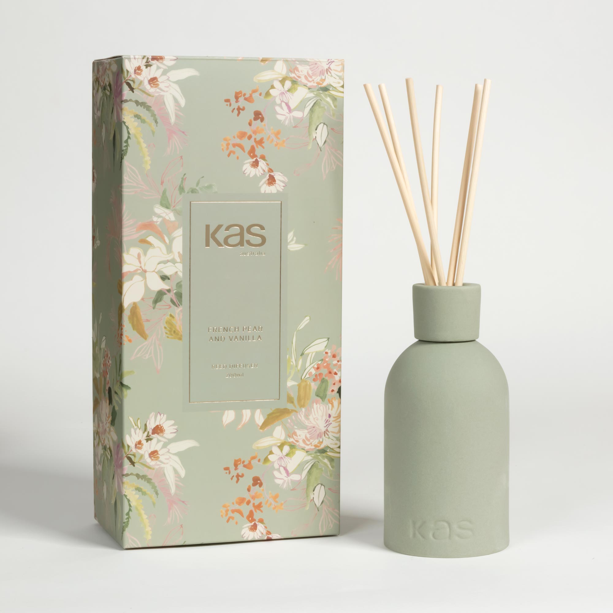 KAS French Pear & Vanilla Ceramic Oil Diffuser 200ml Sage