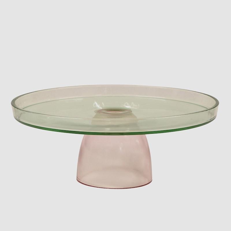 Urban Loft Anna Cake Plate Green Light Pink Briscoes NZ