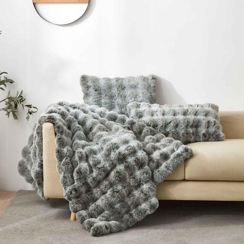 Rabbit faux fur cushion sales
