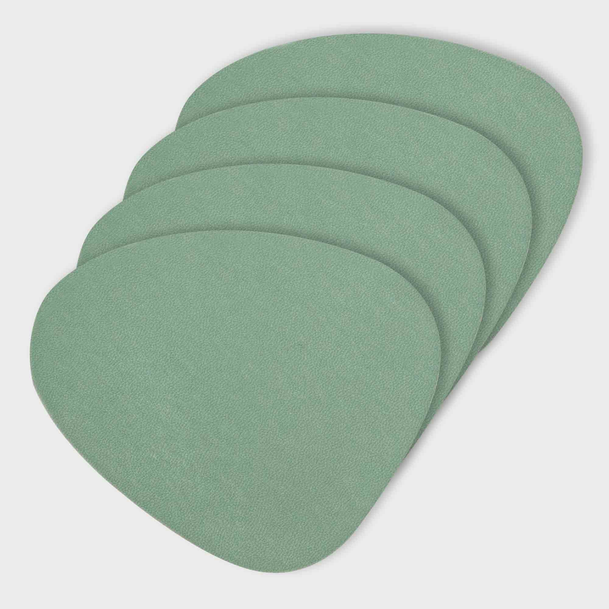 Just Home Alfie Pebble Coaster Sage Vinyl 4 Pack