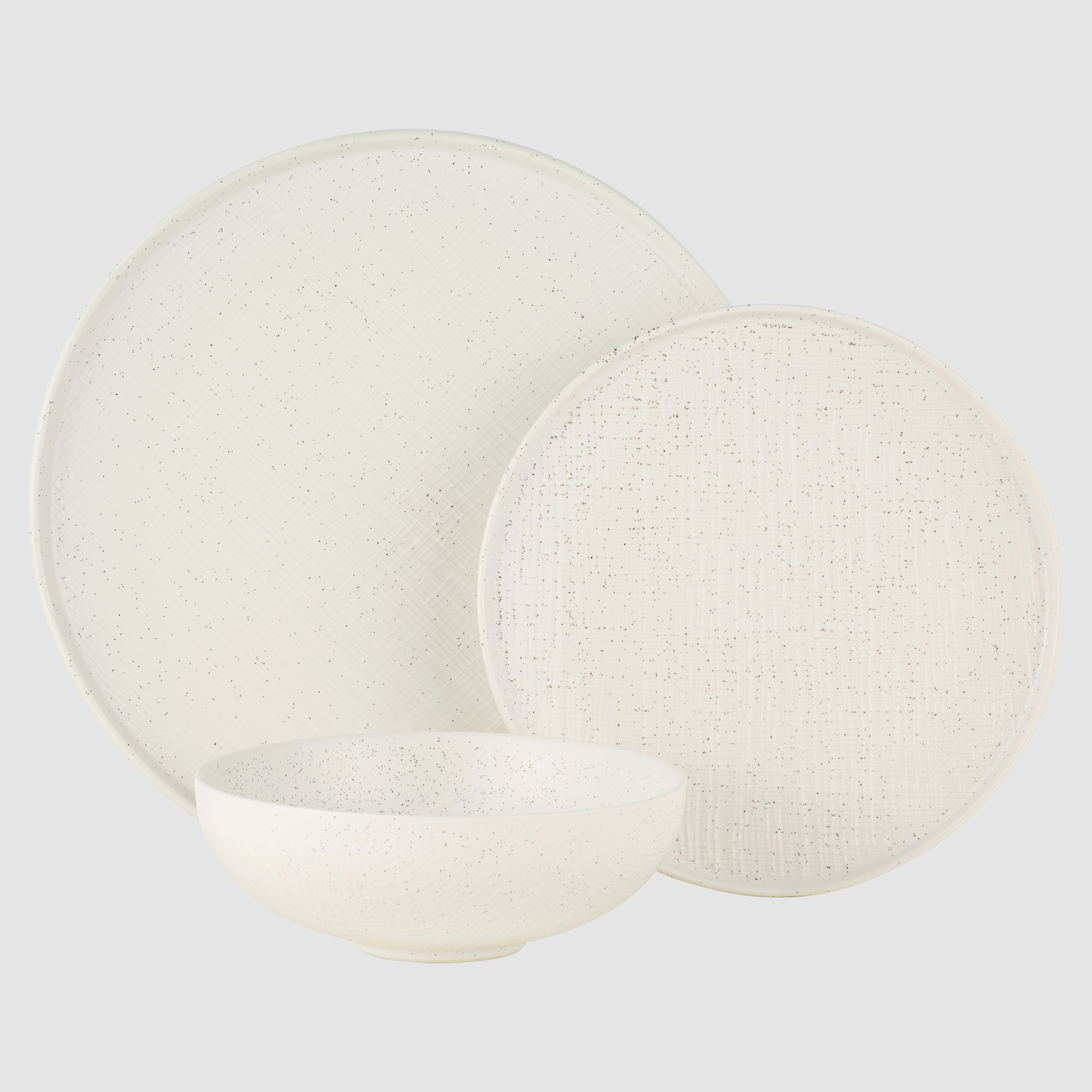 Maxwell&Williams Onni High Rim Dinner Set 12Pc Speckle White