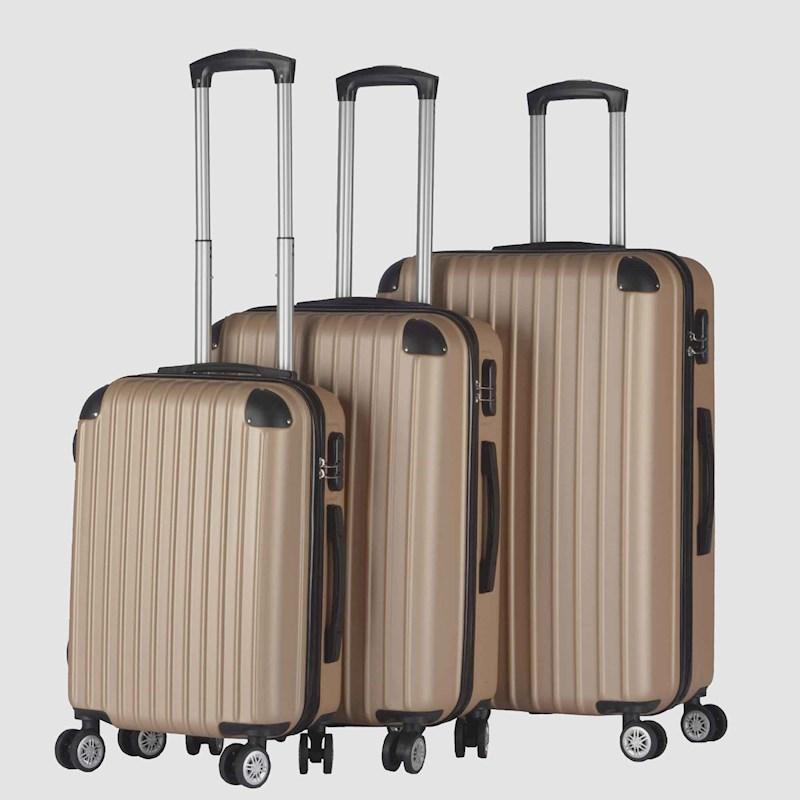 Milano Decor Slim Line Trolleycase 3 Piece Set Gold Briscoes NZ