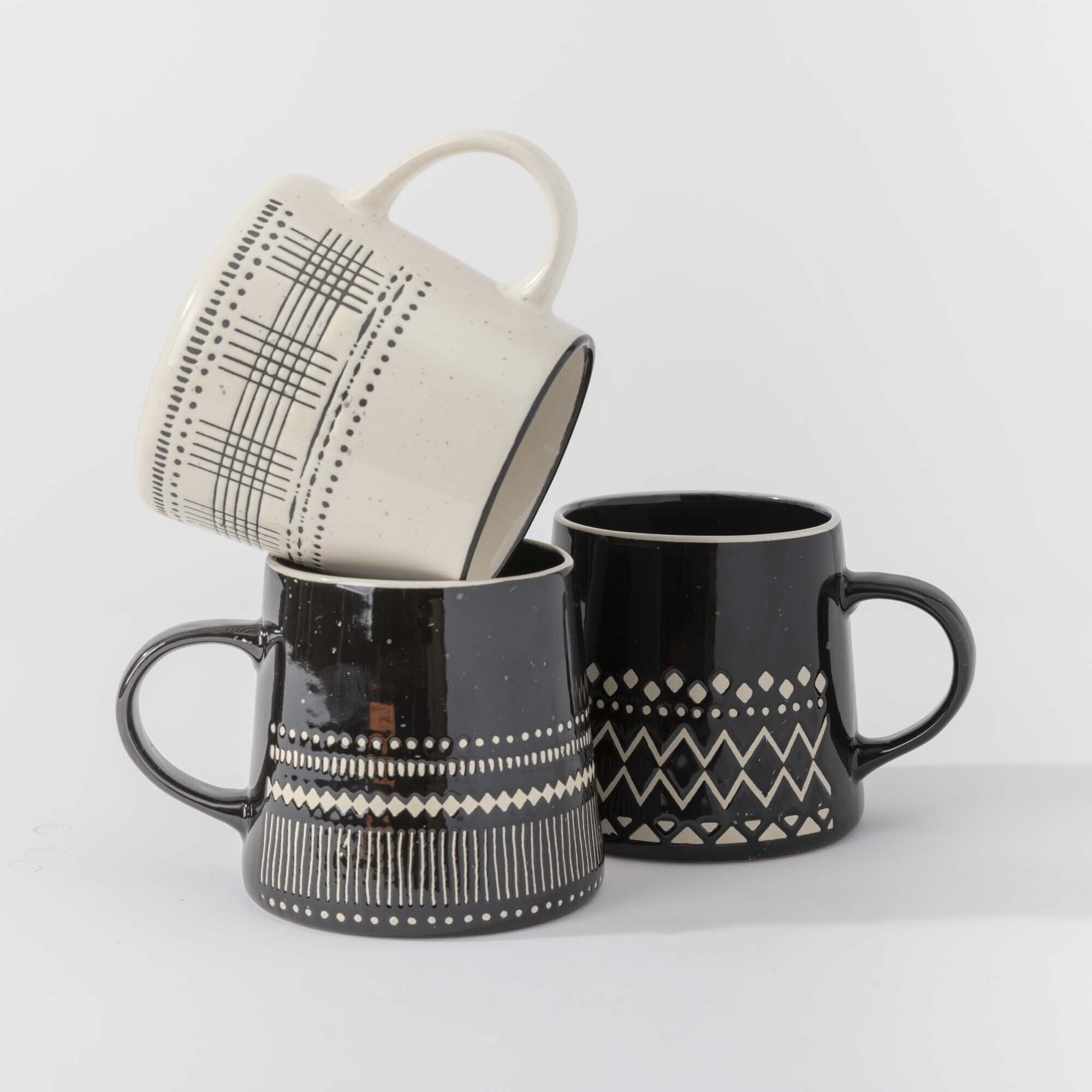 Tablefair Abstract Scratch Coffee Mug 530ml Assorted