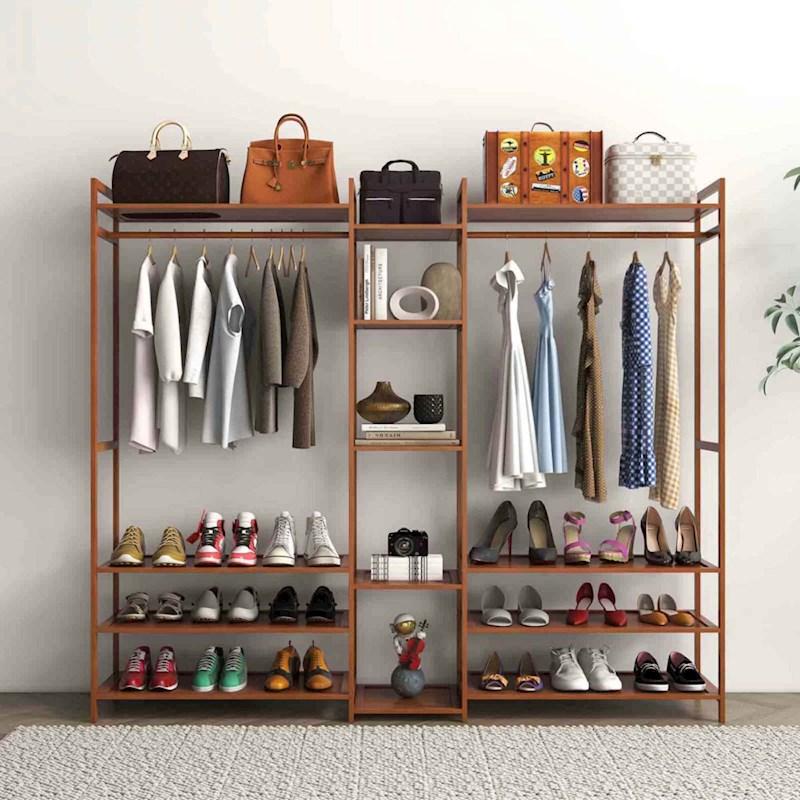 Milano Decor Bamboo Multifunctional Clothes Rack Brown Briscoes NZ