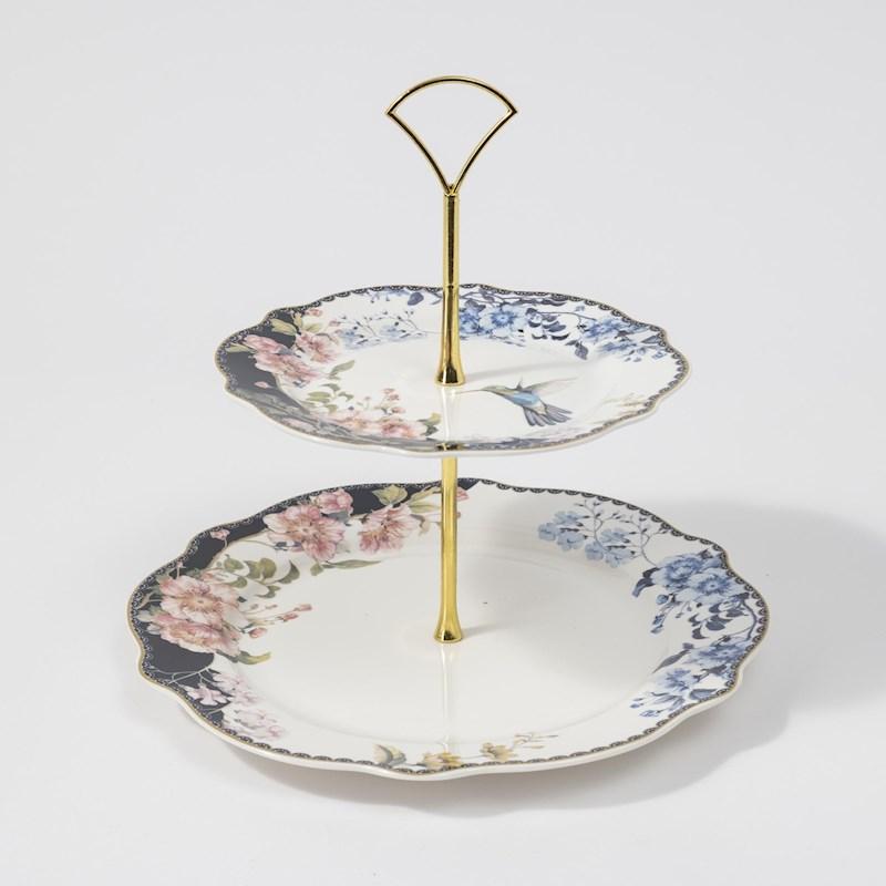 Hampton Mason Hummingbird Cake Plate 2 Tier Briscoes NZ