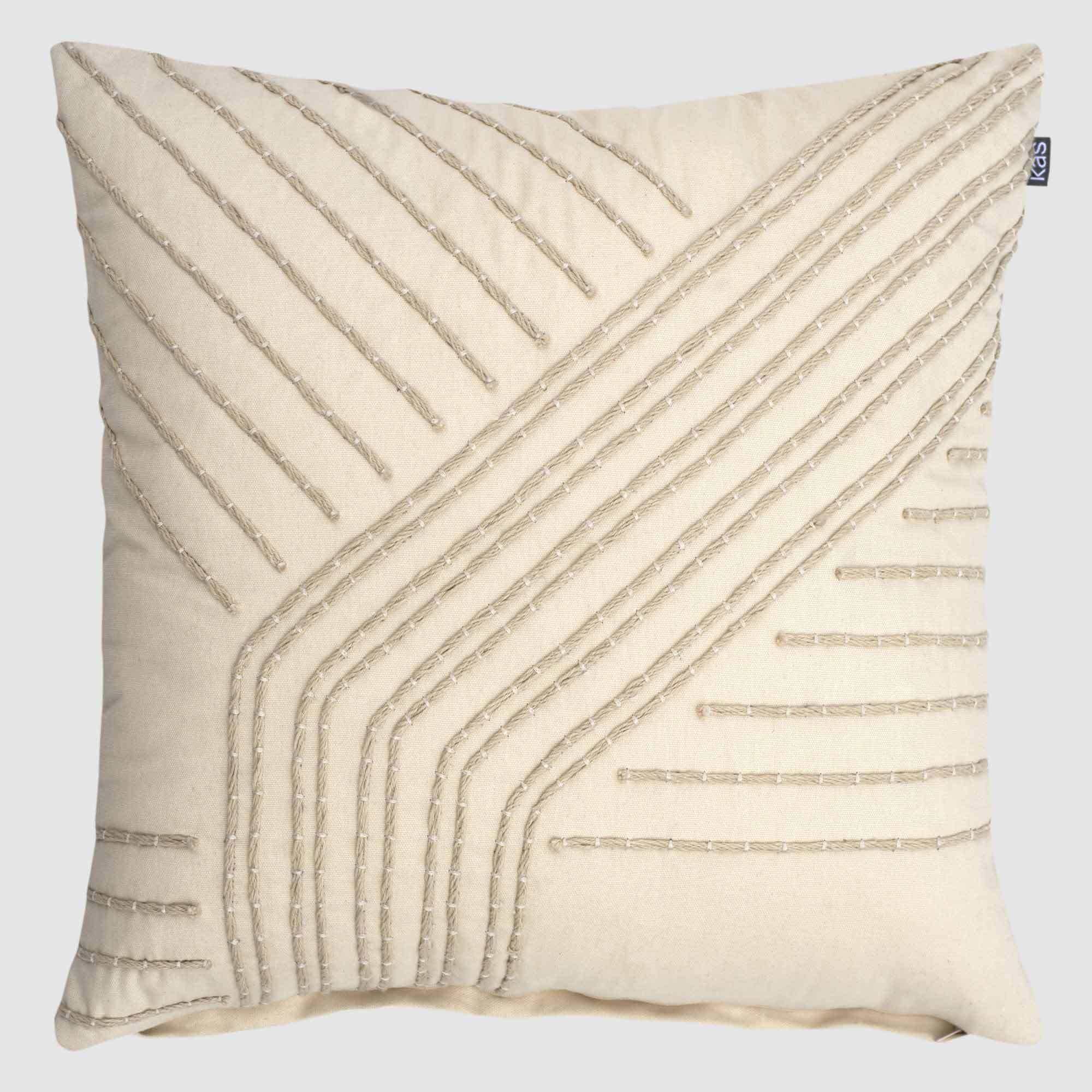 KAS Arlia Canvas Embroidered Cushion 50x50cm