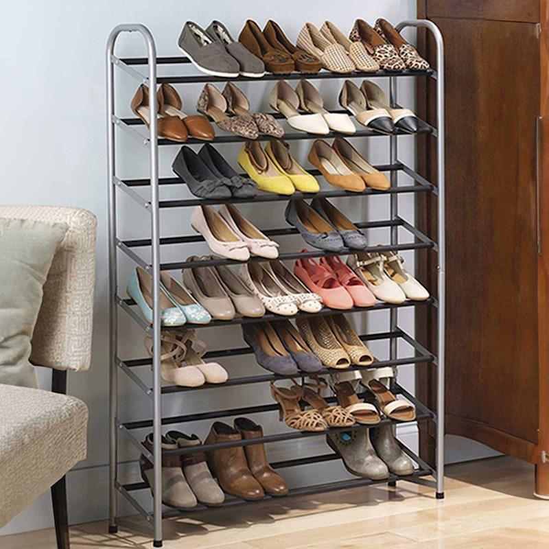 Whitmor 40 Pair Floor Shoe Tower Rack Chrome Briscoes NZ