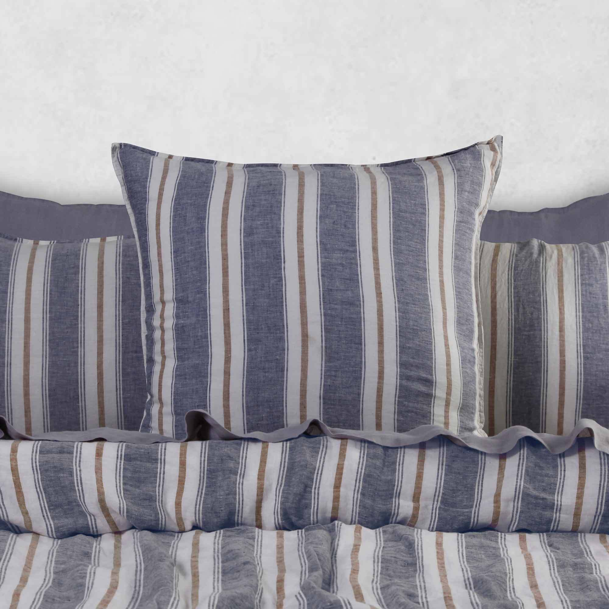 Hotel At Home Linia Stripe French Linen Euro Pillowcase