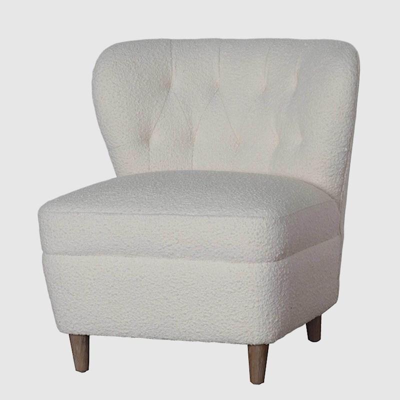 Boucle Lounge Chair White Briscoes NZ