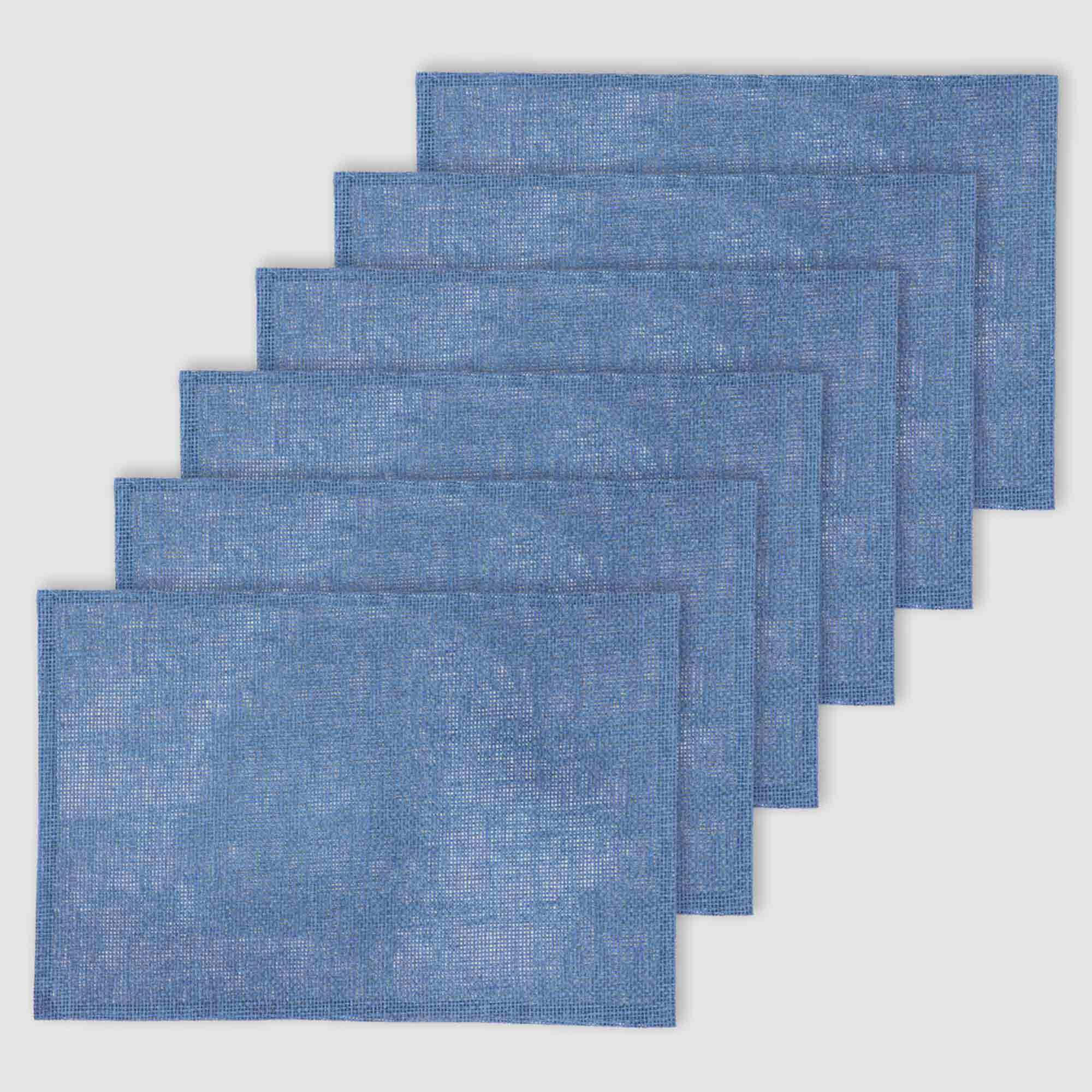 Just Home Jasper Blue Placemat 33x45cm Pack 6