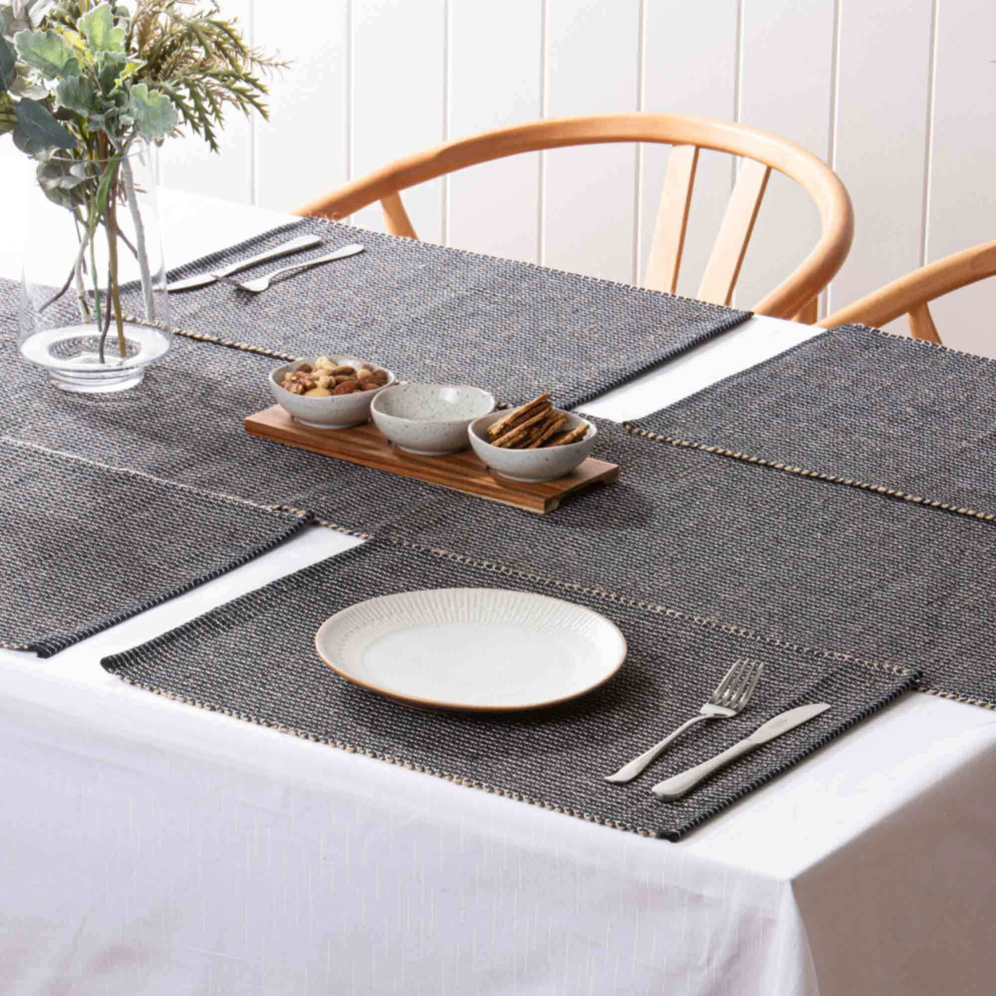 Just Home William Black Placemat 33x45cm Pack of 4