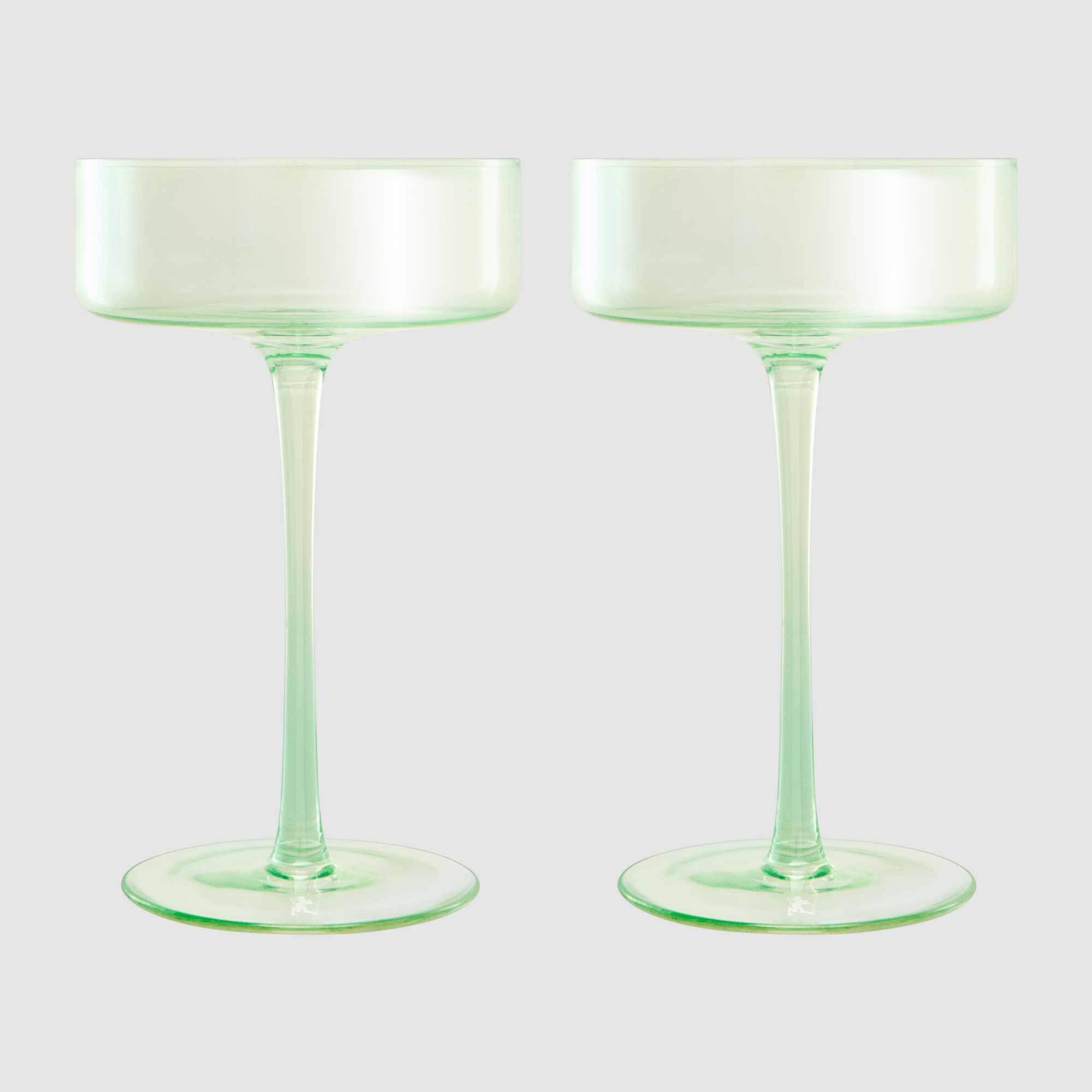 Maxwell & Williams Glamour Coupe Glass 240ml Green Set 2