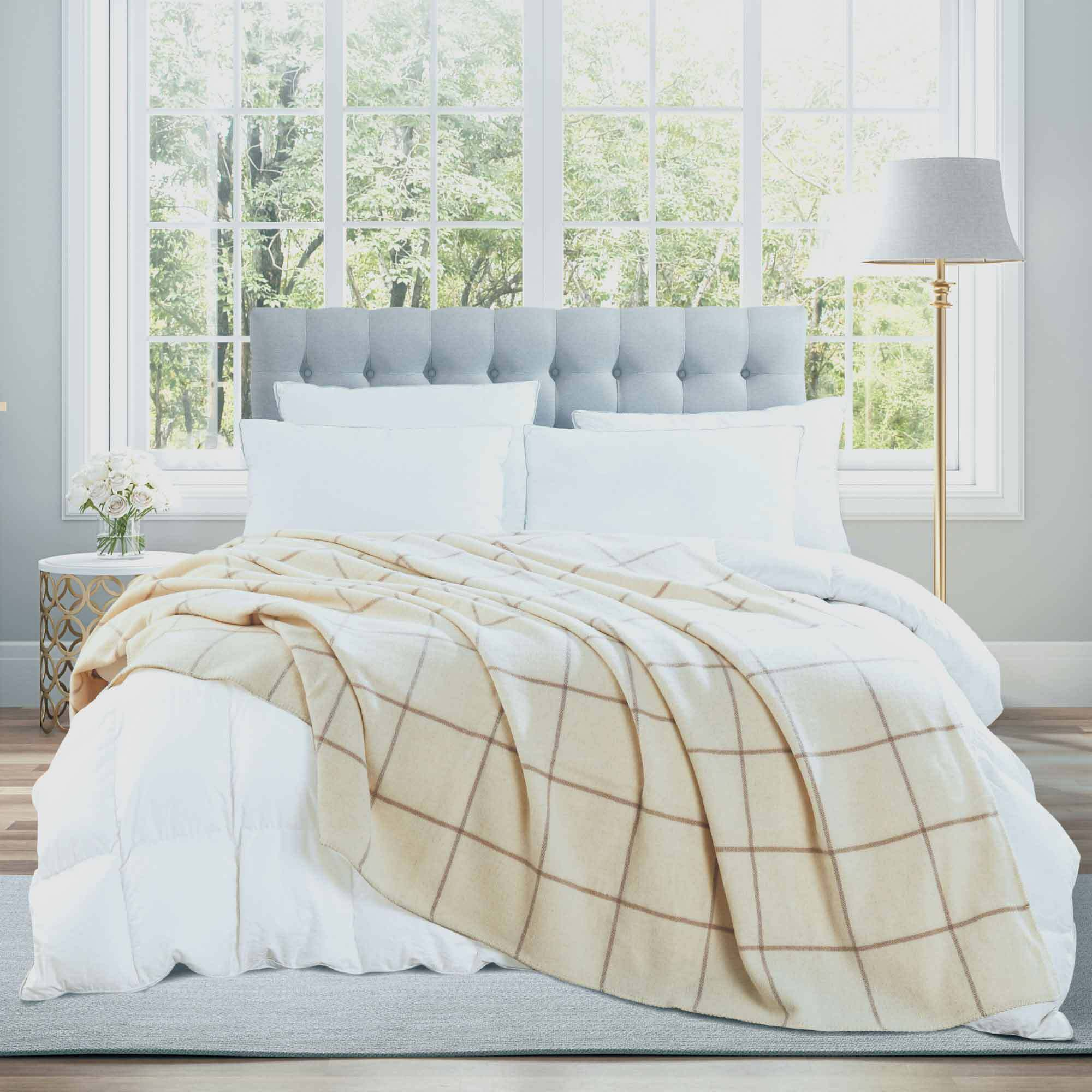 Nature's Feel Check Merino Wool Blanket