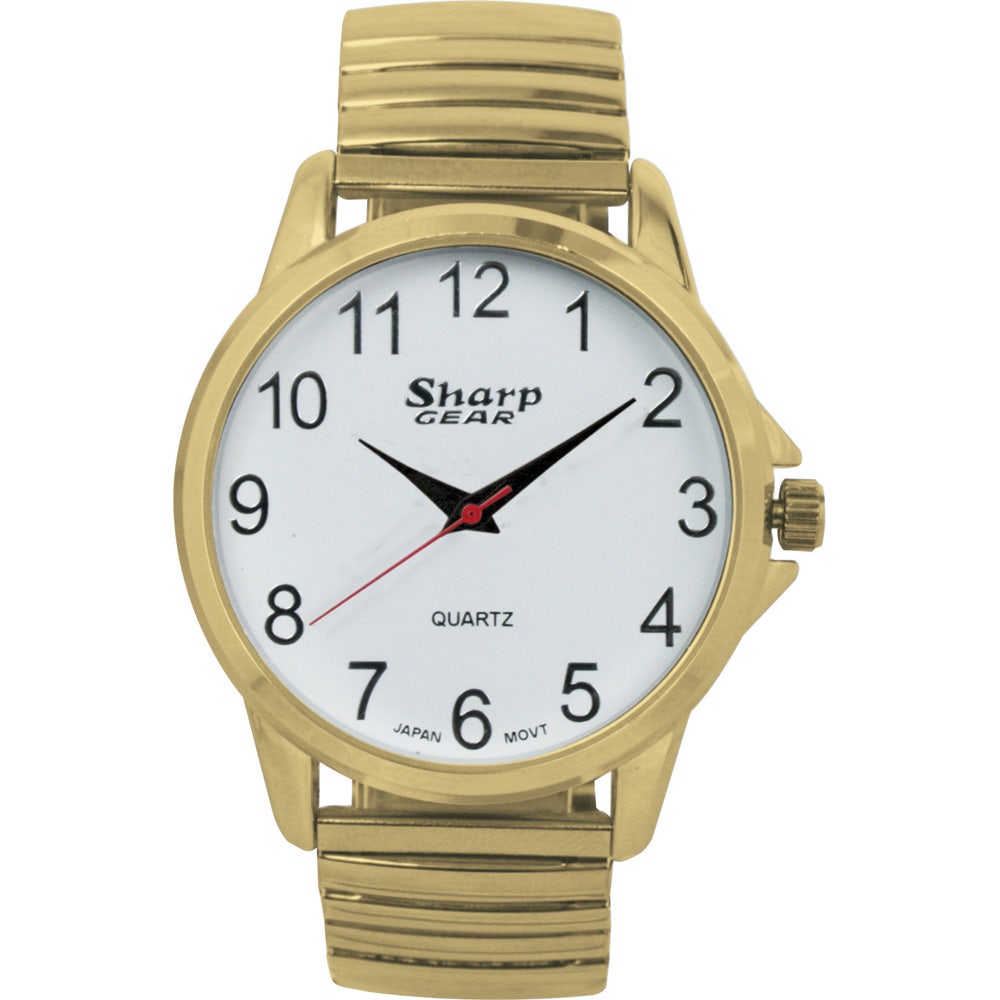 Sharp Gold Watch with White Face Large | Briscoes